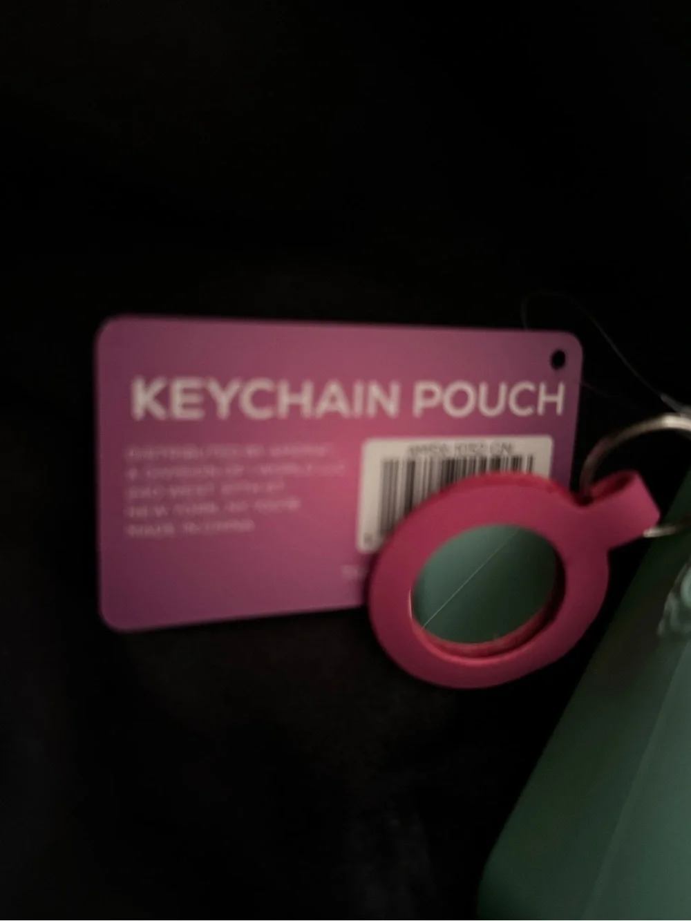 Mint Green Silicone Keychain Pouch with Cute Charm Pins